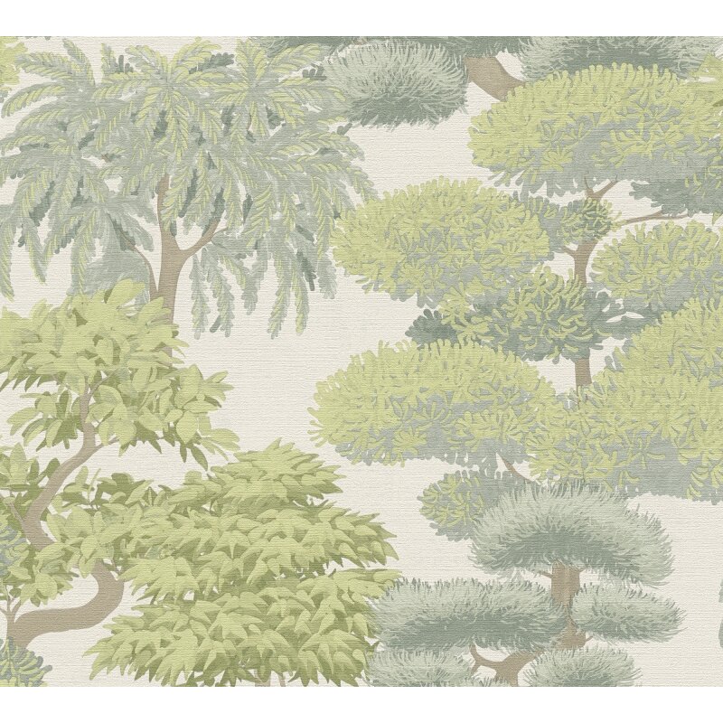 Grün Bäume & Wald-Design Vliestapete - Cuba II Kollektion (KG-177177)