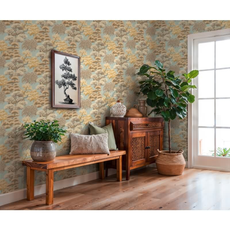 Vliestapete Blau Bäume & Wald - Cuba II Edition von AS-Creation (KG-177178)