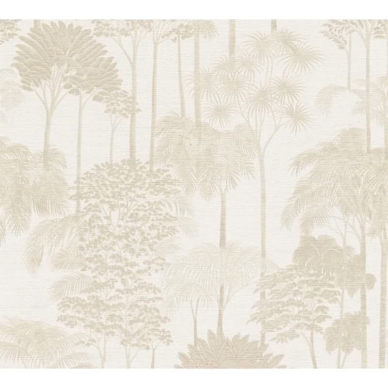 Elegante Vliestapete Beige-Bäume & Wald - Exklusiv Cuba II (KG-177179)