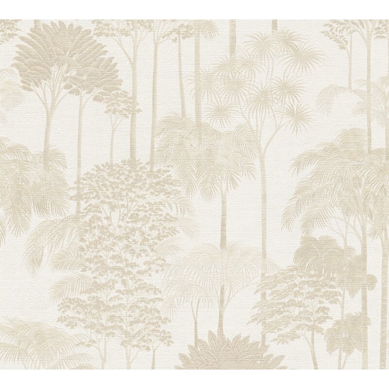 Elegante Vliestapete Beige-Bäume & Wald - Exklusiv Cuba II (KG-177179)