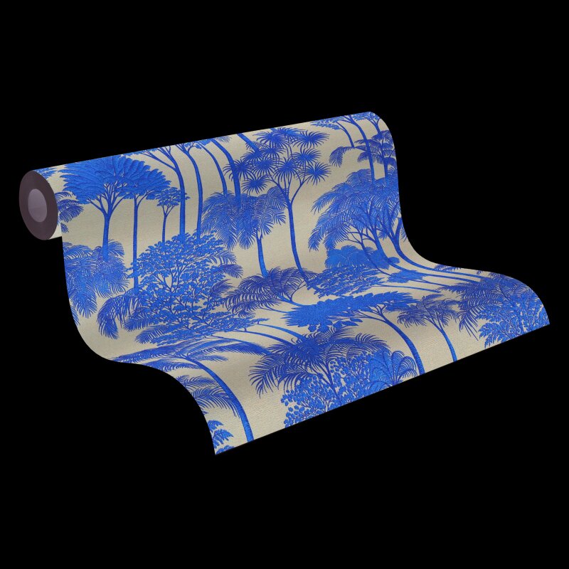 Hochwertige Vliestapete Bäume & Wald Schwarz & Gold - Cuba II (KG-177181)