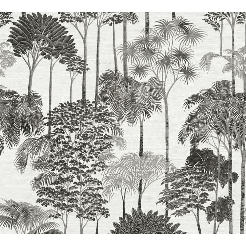 Bäume & Wald Vliestapete in Grau & Schwarz - Cuba II von AS-Creation (KG-177183)
