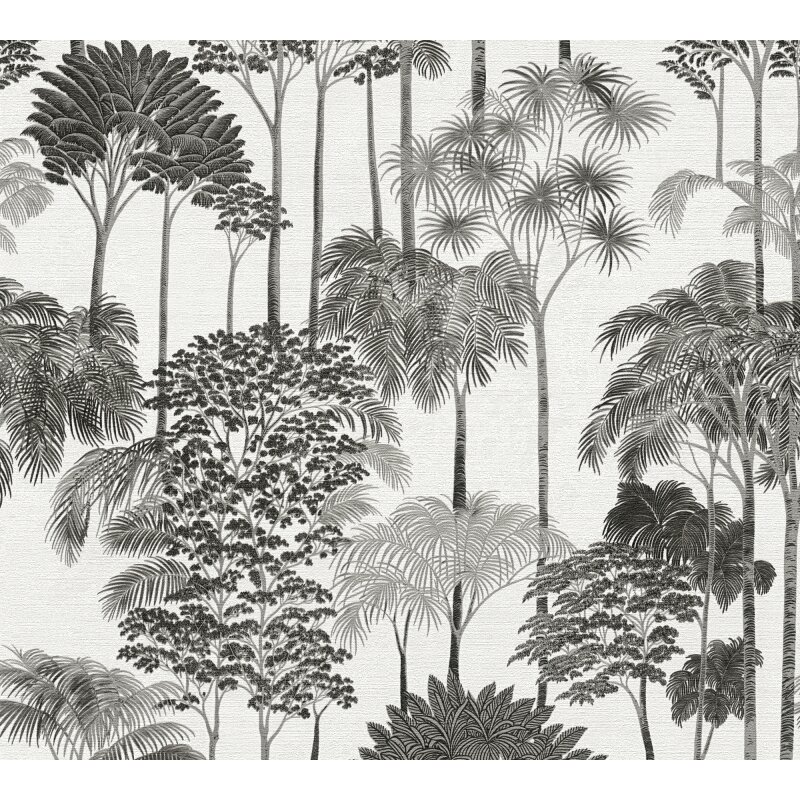 Bäume & Wald Vliestapete in Grau & Schwarz - Cuba II von AS-Creation (KG-177183)
