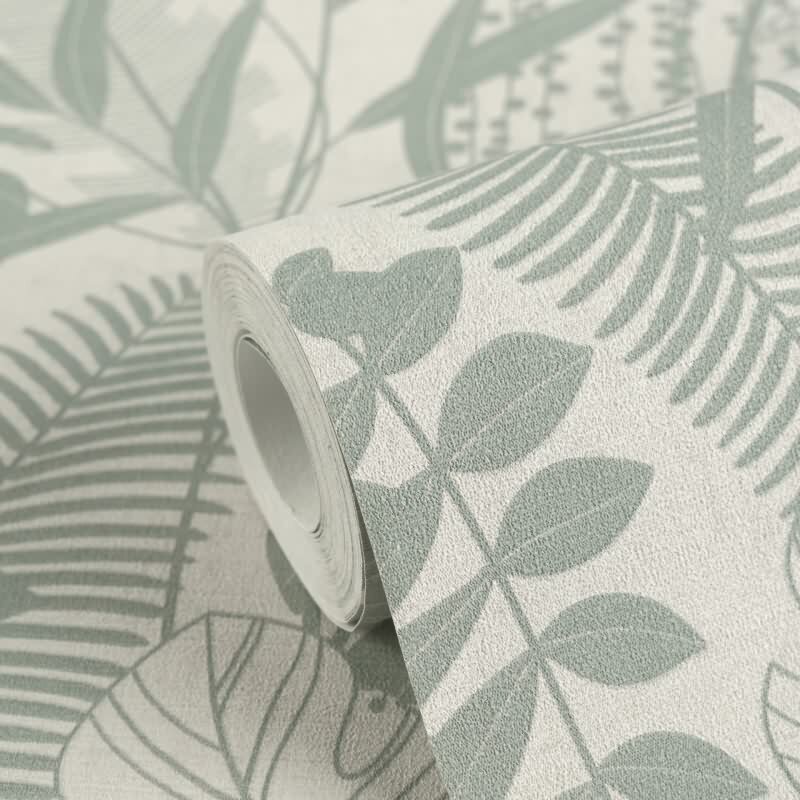 Elegante Vliestapete Beige-Blätter & Zweige - Exklusiv Cuba II (KG-177189)