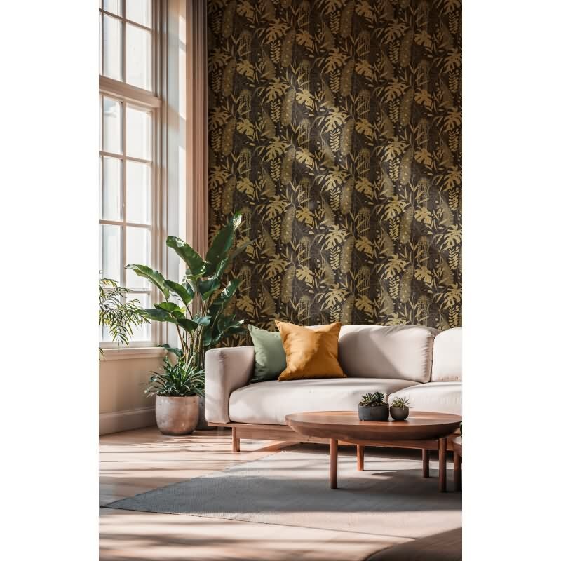 AS-Creations Cuba II: Vliestapete mit Blätter & Zweige-Design in Schwarz (KG-177190)