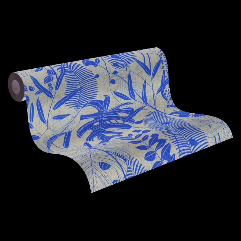 AS-Creations Cuba II: Vliestapete mit Blätter & Zweige-Design in Schwarz (KG-177190)