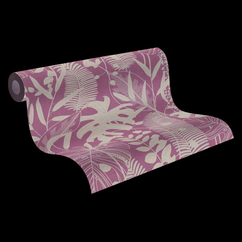 Hochwertige Vliestapete Blätter & Zweige Blau & Schwarz - Cuba II (KG-177191)