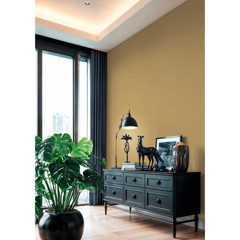 AS-Creations Cuba II: Vliestapete mit Uni-Design in Gelb (KG-177192)