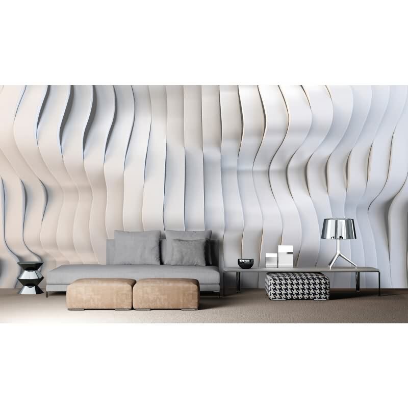 Solaris 1 Designtapete - weiß & Grau, Silberiger 3d & optische täuschung-Muster fuer moderne Raeume von AS-Creation (KG-177193)