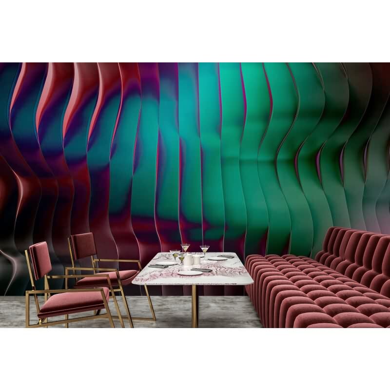 Solaris 2 - Türkis & Rot, Bordeaux, Grüniger Moderne Wandgestaltung mit vliestapete von AS-Creation (KG-177194)