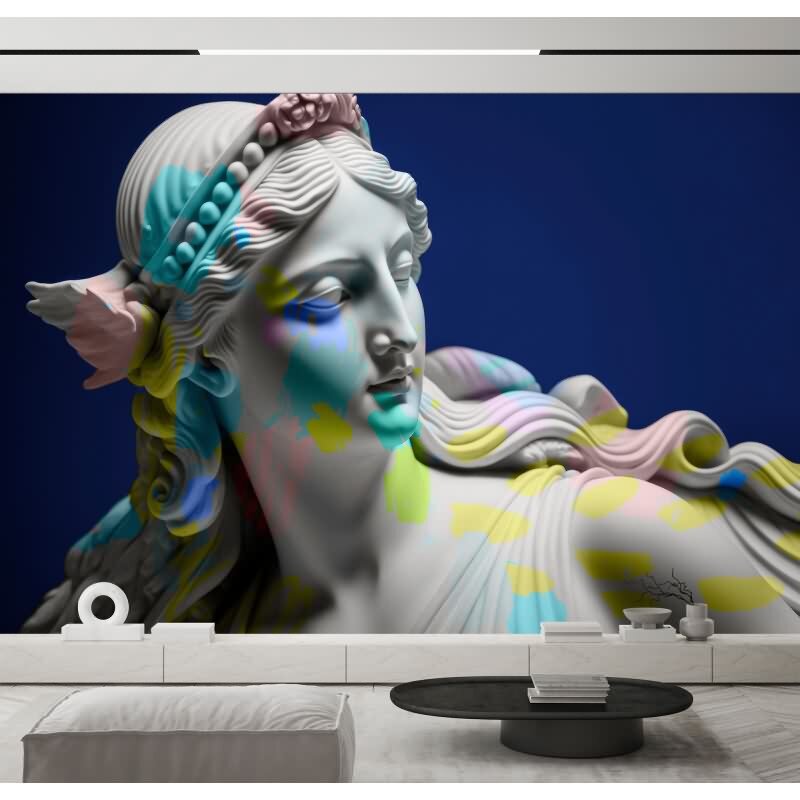 Anthea Dekorationstapete - Blau & Weiß, Grauiger 3d & optische täuschung auf hochwertigem Vlies von AS-Creation (KG-177195)