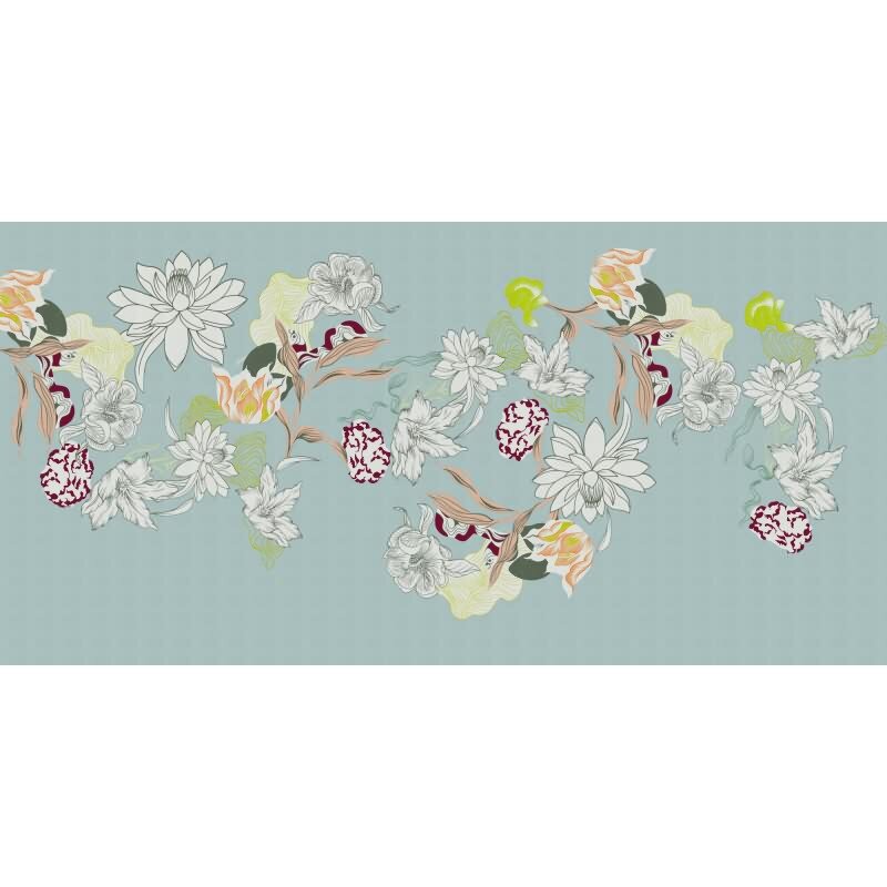 Botany 2 - Blau & Weiß, Grüniger Moderne Wandgestaltung mit vliestapete von AS-Creation (KG-177205)