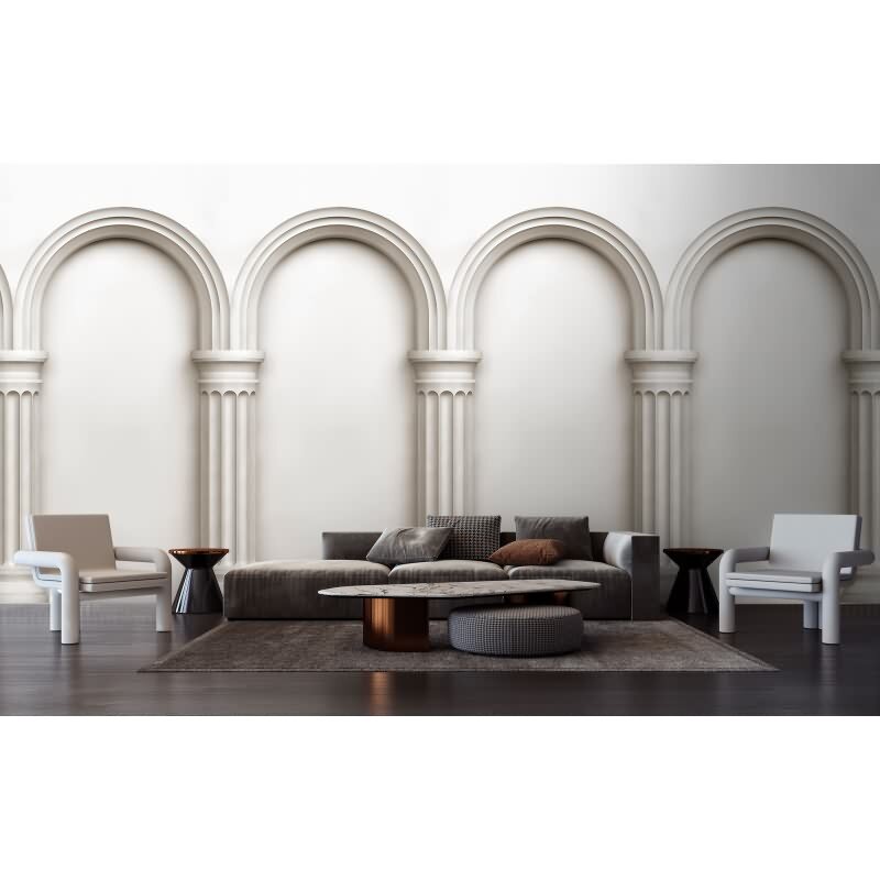 New Roman - Beige, Creme & Beige, Cremeiger Digitaldruck-Vliestapete aus der Walls by Patel 4 Kollektion (KG-177206)