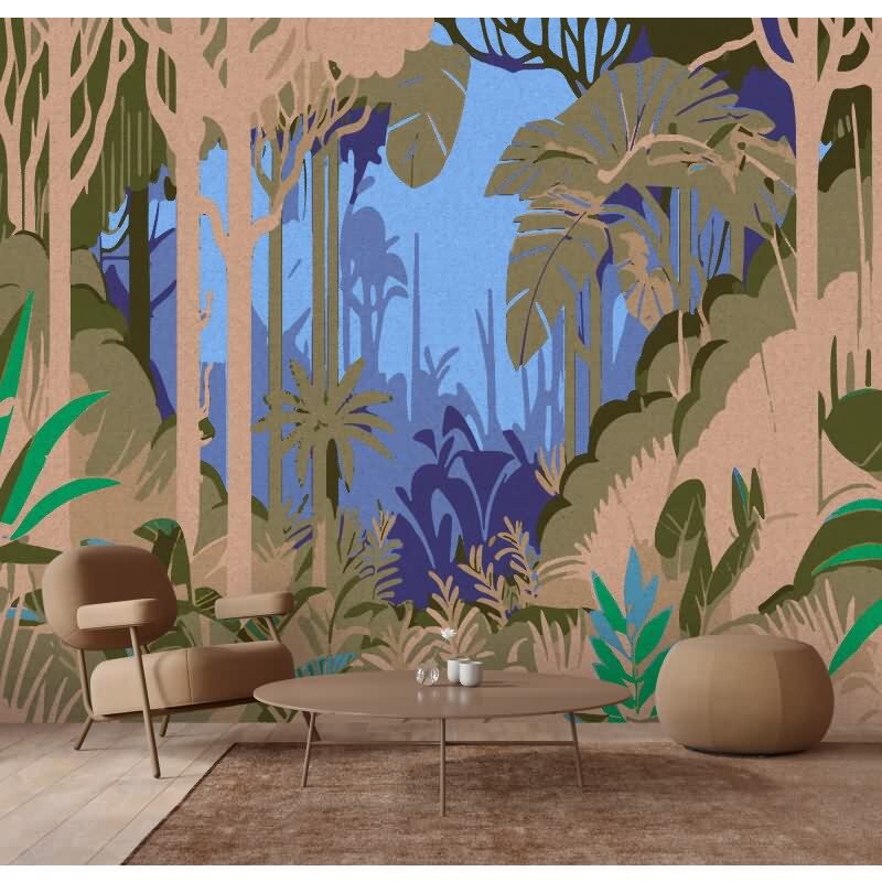 Azura Kunsttapete - Beige, Creme & Blau, Grüniger blumen / floral-Effekt in Vliestechnik von Walls by Patel 4 (KG-177212)