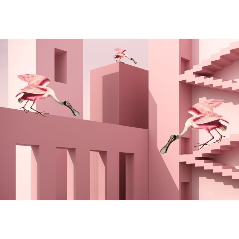 Fable Designtapete - Rosa, Rose & Pinkiger tiere-Muster fuer moderne Raeume von AS-Creation (KG-177216)