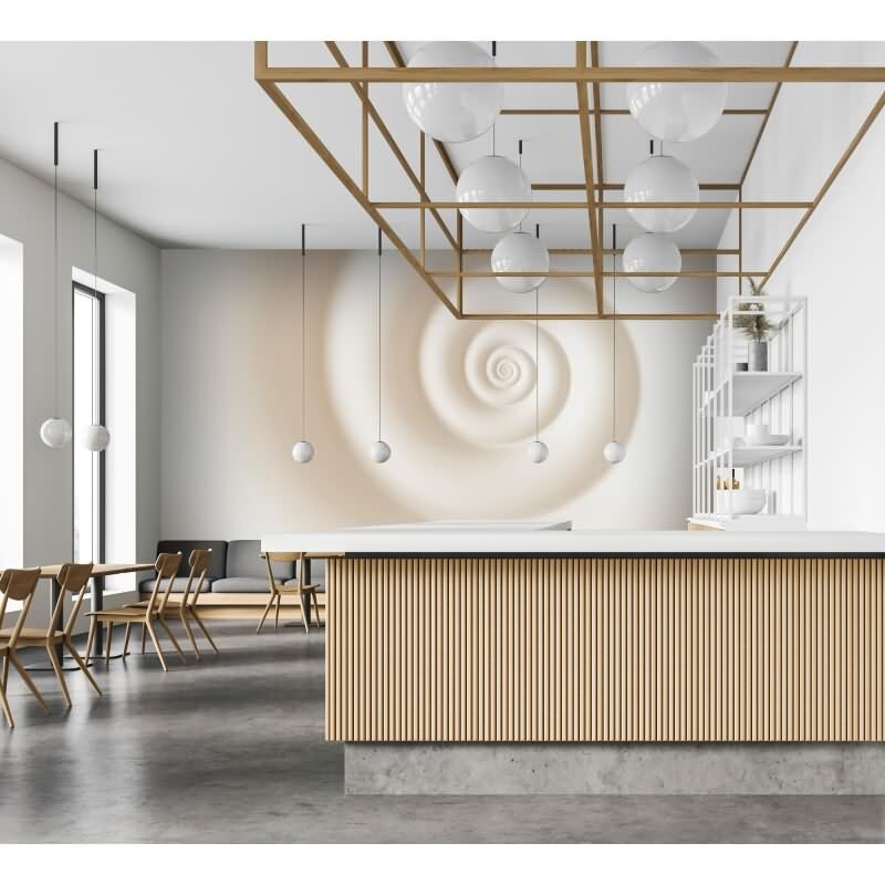 Swirl Designtapete - Beige, Creme & Weißiger 3d & optische täuschung-Muster fuer moderne Raeume von AS-Creation (KG-177220)