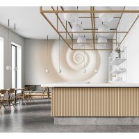 Swirl Designtapete - Beige, Creme &amp; Wei&szlig;iger 3d...