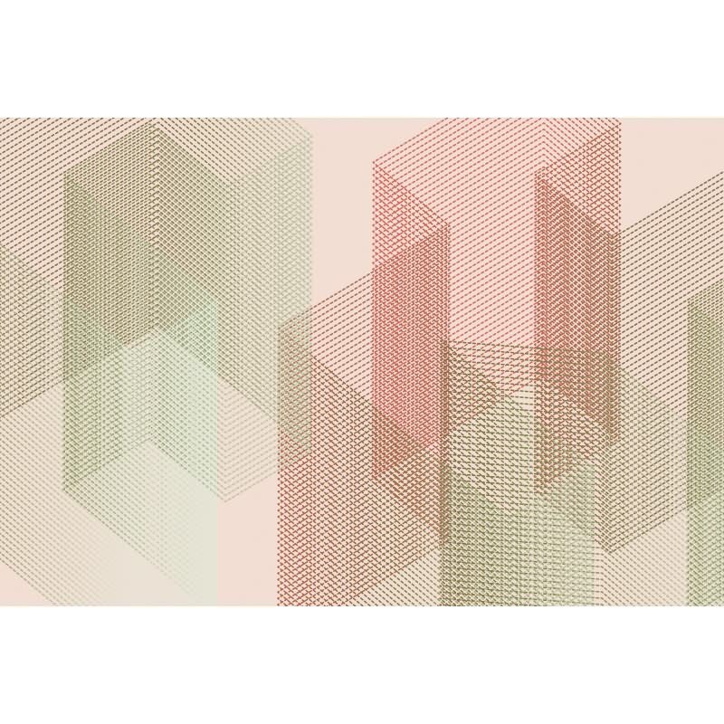 Mesh 2 - Rosa, Rose & Grün, Beigeiger Moderne Wandgestaltung mit vliestapete von AS-Creation (KG-177243)