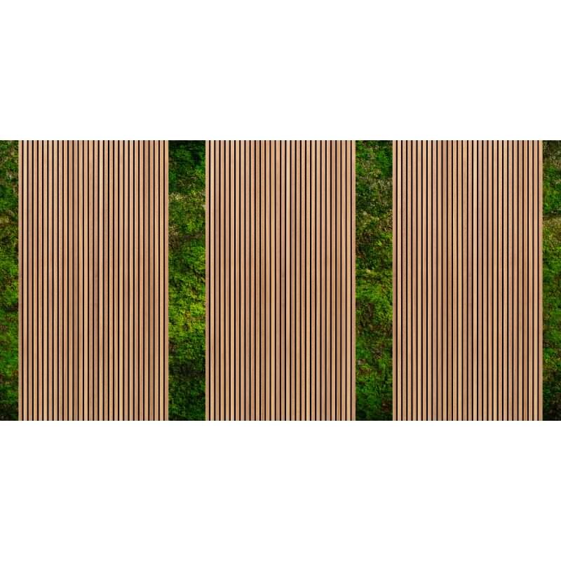 Panel 2 Designerwerkstatt - Braun & Grün, Schwarziger streifen, linien & wellen-Motiv auf hochwertiger Vliestapete (KG-177249)