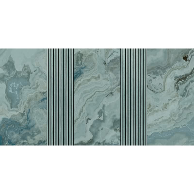 Travertino 1 - Blau & Grau, Silber, Schwarziger Kunstvolle Vliestapete in vliestapete von AS-Creation (KG-177250)