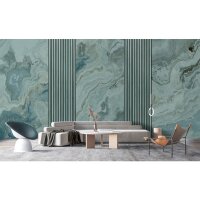 Travertino 1 - Blau &amp; Grau, Silber, Schwarziger...