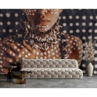 Alani Designtapete - Braun &amp; Wei&szlig;, Schwarziger...