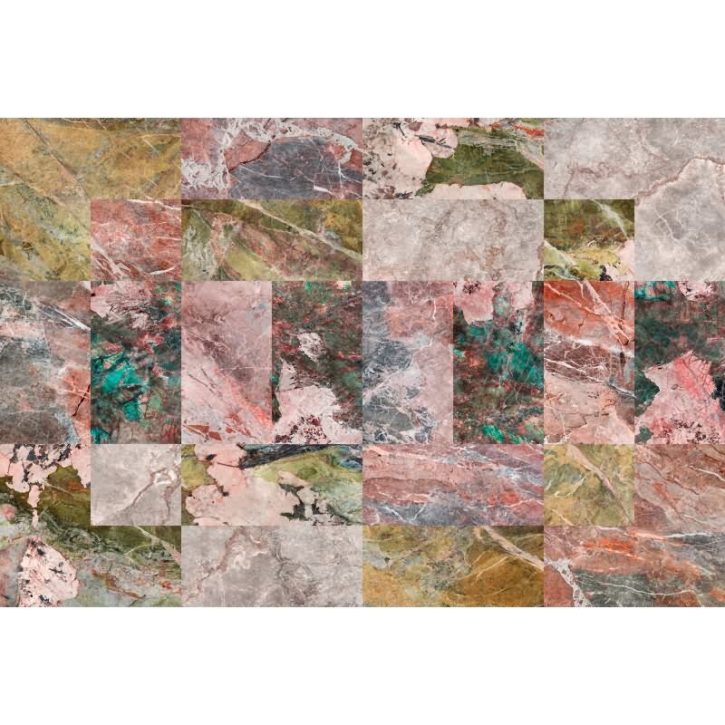 Mixed Marble - Bunt & Grün, Beigeiger Kunstvolle Vliestapete in vliestapete von AS-Creation (KG-177258)