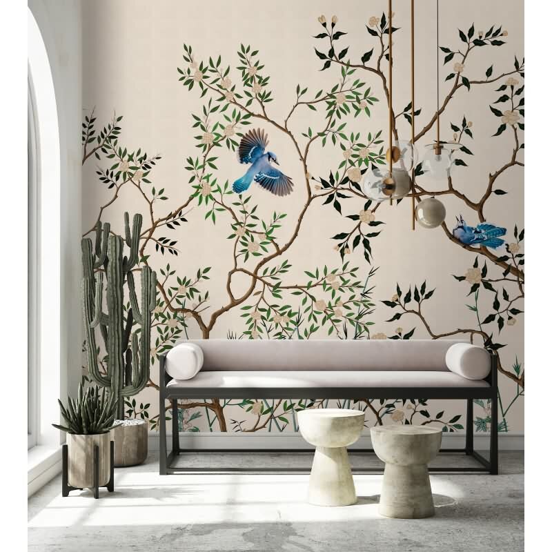 Merula Designtapete - Beige, Creme & Grün, Brauniger tiere-Muster fuer moderne Raeume von AS-Creation (KG-177259)