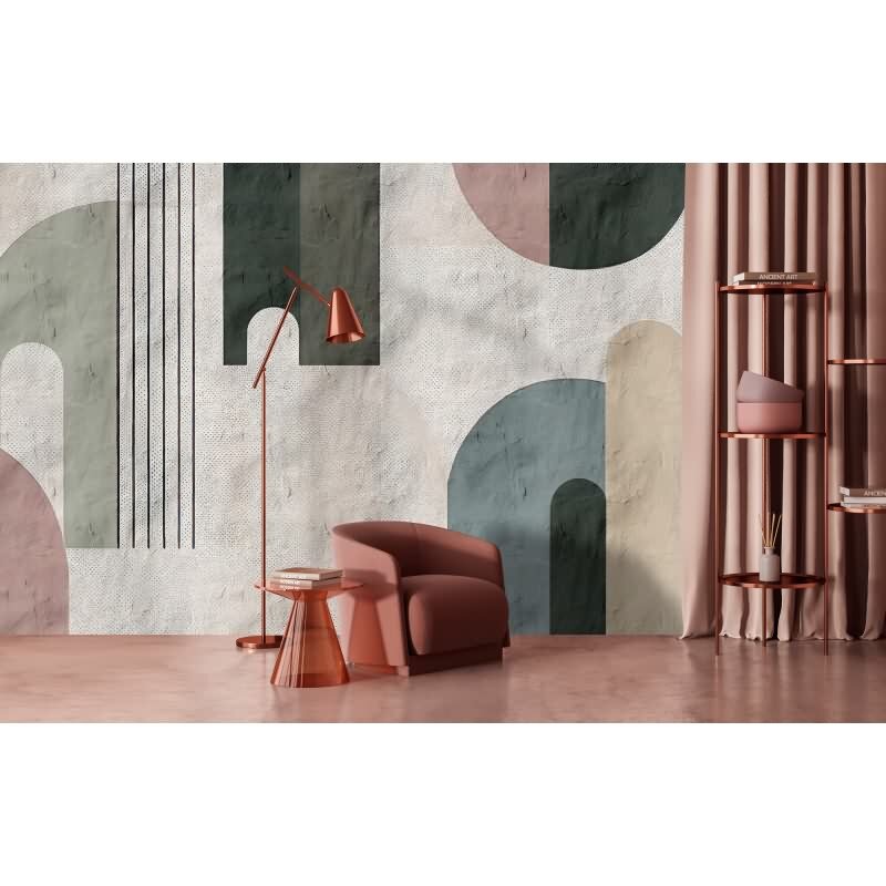 Torenta Kunsttapete - Grau, Silber & Grün, Blauiger streifen, linien & wellen-Effekt in Vliestechnik von Walls by Patel 4 (KG-177261)