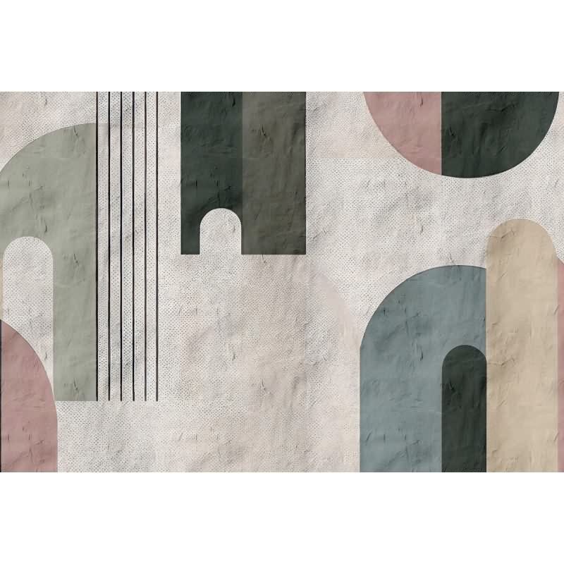 Torenta Kunsttapete - Grau, Silber & Grün, Blauiger streifen, linien & wellen-Effekt in Vliestechnik von Walls by Patel 4 (KG-177261)