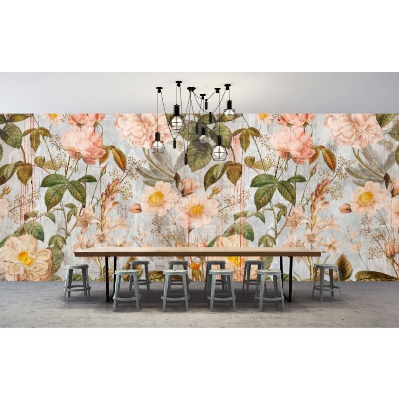 Rose Designtapete - Grau, Silber & Rosa, Rose, Grüniger tiere-Muster fuer moderne Raeume von AS-Creation (KG-177267)