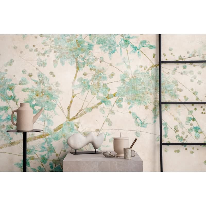 Nikko - Beige, Creme & Türkis, Brauniger Kunstvolle Vliestapete in vliestapete von AS-Creation (KG-177271)