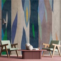 Vito Designtapete - Grau, Silber & Blau,...