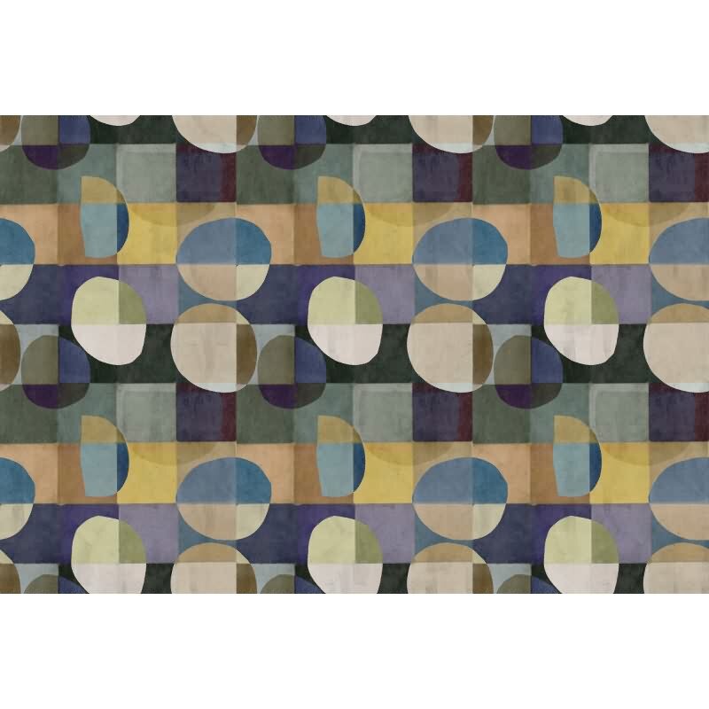 Luna Designerwerkstatt - Blau & Lila, Flieder, Grüniger streifen, linien & wellen-Motiv auf hochwertiger Vliestapete (KG-177278)