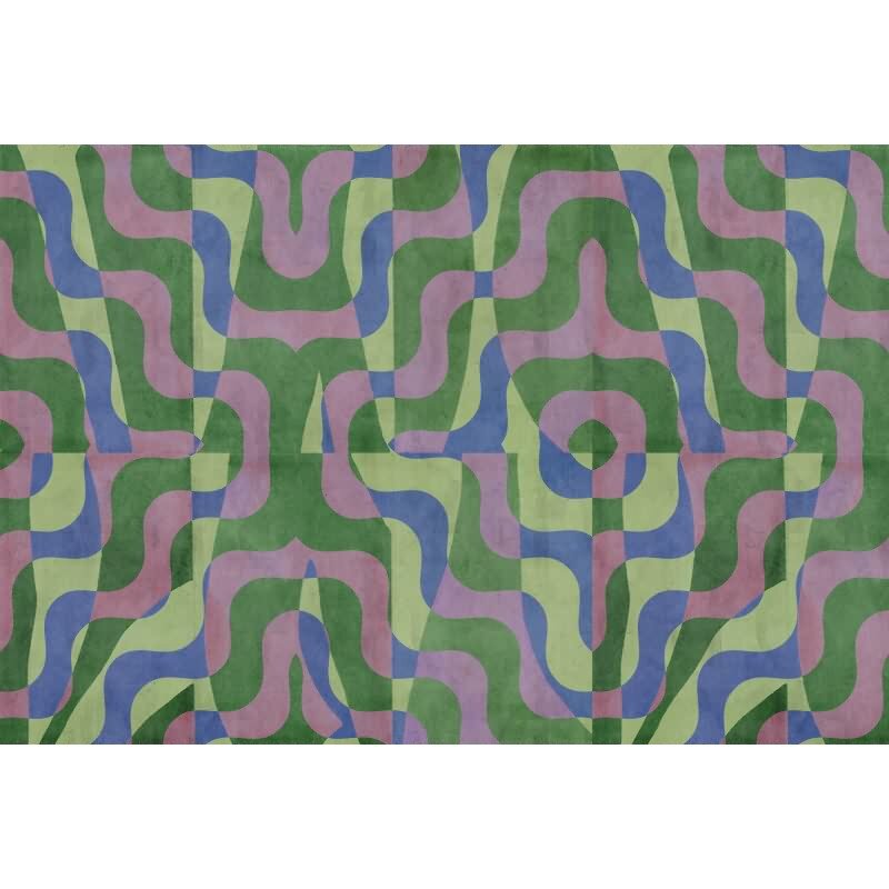 Viola - Grün & Lila, Flieder, Blauiger Digitaldruck-Vliestapete aus der Walls by Patel 4 Kollektion (KG-177279)