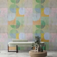 Elija 1 Dekorationstapete - Bunt & Grau, Silber,...