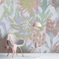 Sophia Kunsttapete - Grau, Silber & Grün,...