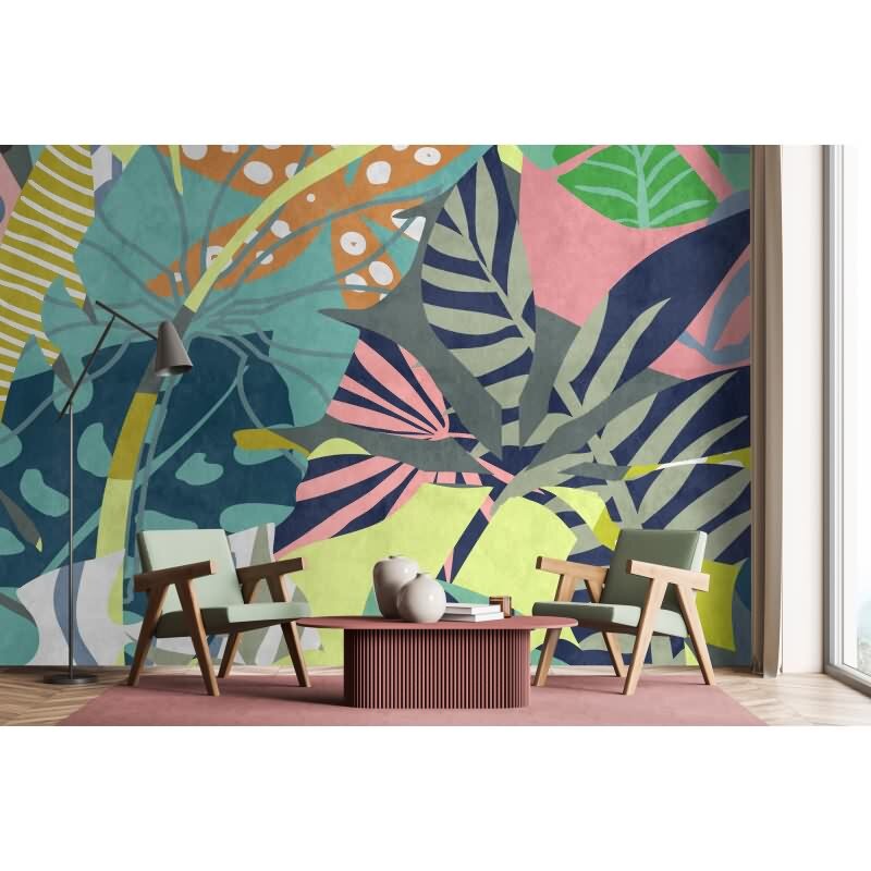 Anais 1 Kunsttapete - Bunt & Blau, Altrosaiger grafik & geometrie-Effekt in Vliestechnik von Walls by Patel 4 (KG-177295)