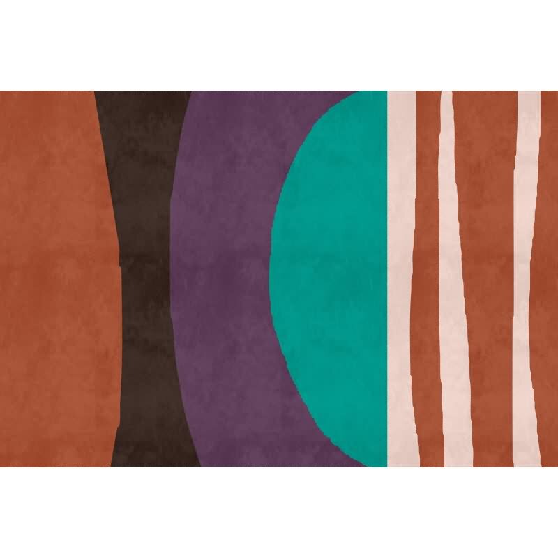 Siesta Designerwerkstatt - Braun & Lila, Flieder, Grüniger streifen, linien & wellen-Motiv auf hochwertiger Vliestapete (KG-177300)