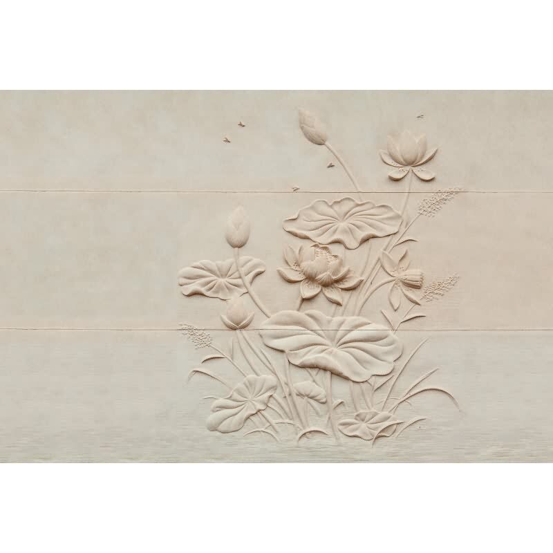 Fiore Designerwerkstatt - Beige, Cremeiger blumen / floral-Motiv auf hochwertiger Vliestapete (KG-177305)
