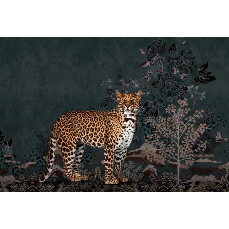 Rani Dekorationstapete - Grün & Schwarz, Anthrazit, Brauniger tiere auf hochwertigem Vlies von AS-Creation (KG-177315)