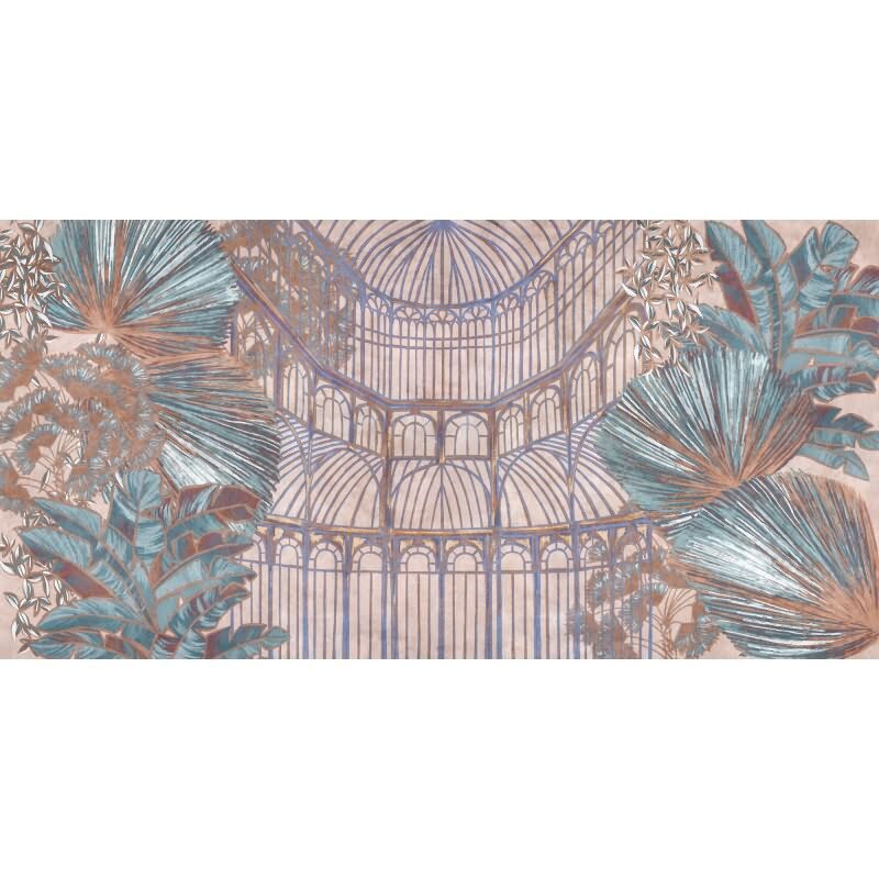 Orangerie 2 - Rosa, Rose & Blau, Beigeiger Premium-Vliestapete mit vliestapete von AS-Creation (KG-177320)