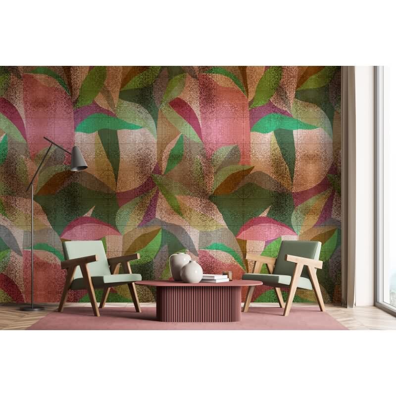 Grandezza Designerwerkstatt - Rosa, Rose & Grün, Beigeiger streifen, linien & wellen-Motiv auf hochwertiger Vliestapete (KG-177327)