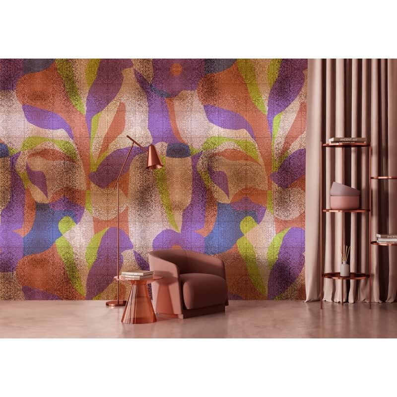 Brillanaza Dekorationstapete - Orange & Lila, Flieder, Beigeiger streifen, linien & wellen auf hochwertigem Vlies von AS-Creation (KG-177328)