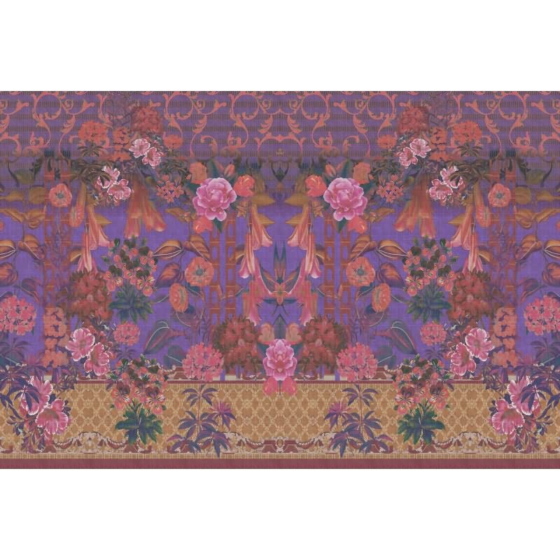 Sati 1 Kunsttapete - Lila, Flieder & Rosa, Rose, Brauniger streifen, linien & wellen-Effekt in Vliestechnik von Walls by Patel 4 (KG-177331)