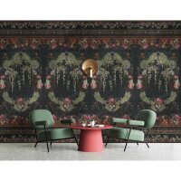 Babette Designtapete - Schwarz, Anthrazit &amp; Bunt,...