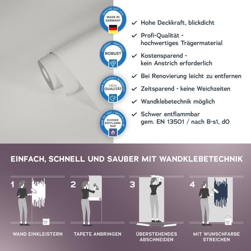 Design 392791 Ueberstreichbare Meistervlies Vliestapete - Weiß überstreichbar von AS-Creation (KG-177349)