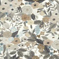 Papiertapete Grau, Silber blühende Eijffinger Rifle...