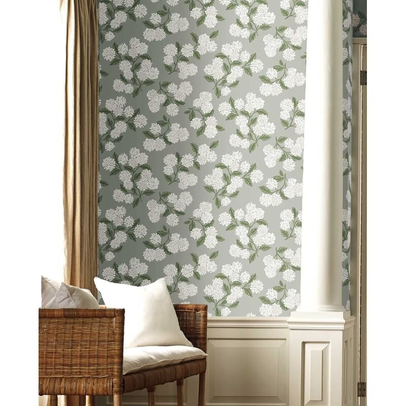 Vliestapete Grau, Silber florales Eijffinger Rifle Paper Co. (KG-177364)