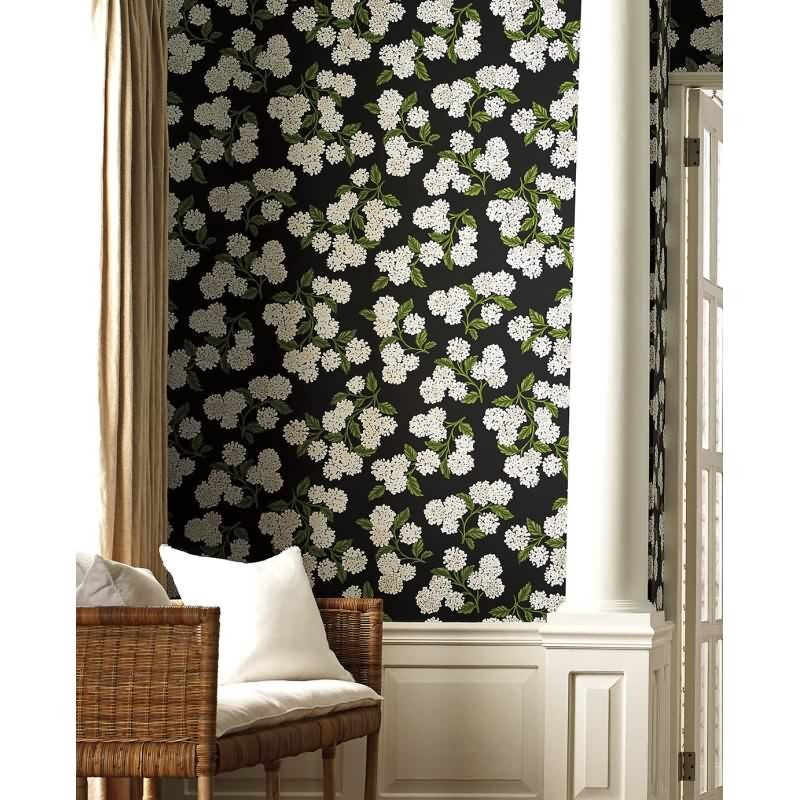 Vliestapete Schwarz, Anthrazit blühende Eijffinger Rifle Paper Co. (KG-177365)